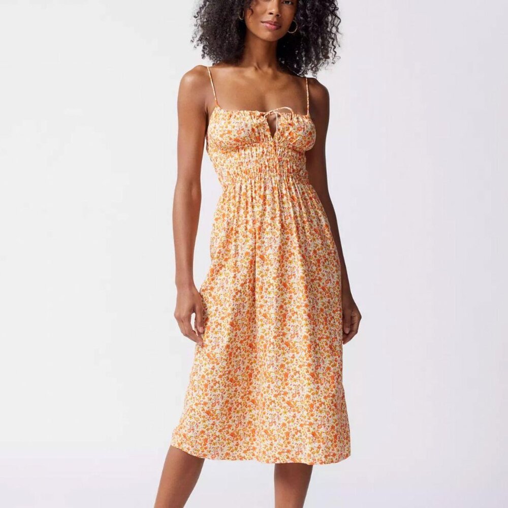 Urban Outfitters Jayko Smocked Floral Midi Dress | Size: Medium